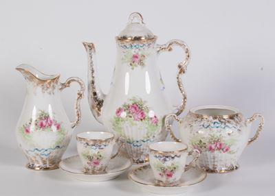 Servizio da caffè in porcellana Ginori, 23 pezzi (1900-1920 ca.)