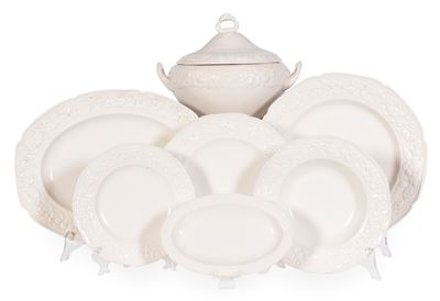 A.G. Richardson, English Frontstone Crown Ducal, Servizio da tavola in ceramica, 84 pezzi