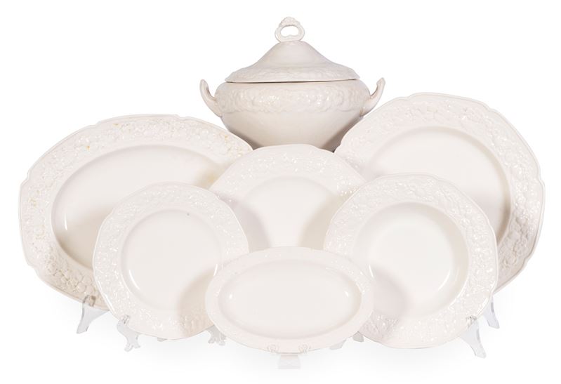 A.G. Richardson, English Frontstone Crown Ducal, Servizio da tavola in ceramica, 84 pezzi