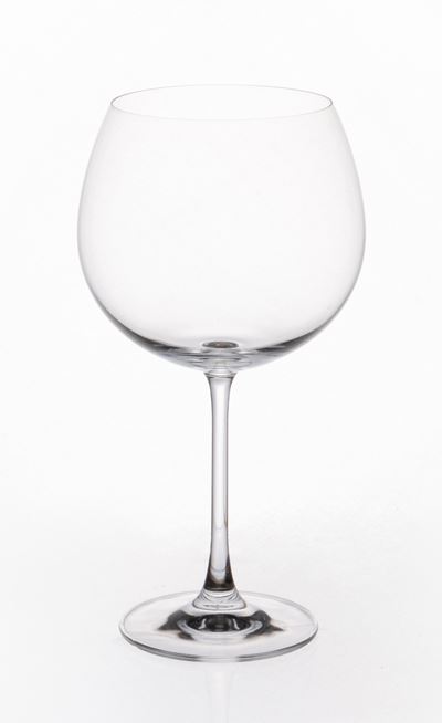 Otto calici da vino, vetro trasparente