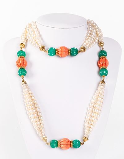Collana di Perle, Agata e Calcedonio