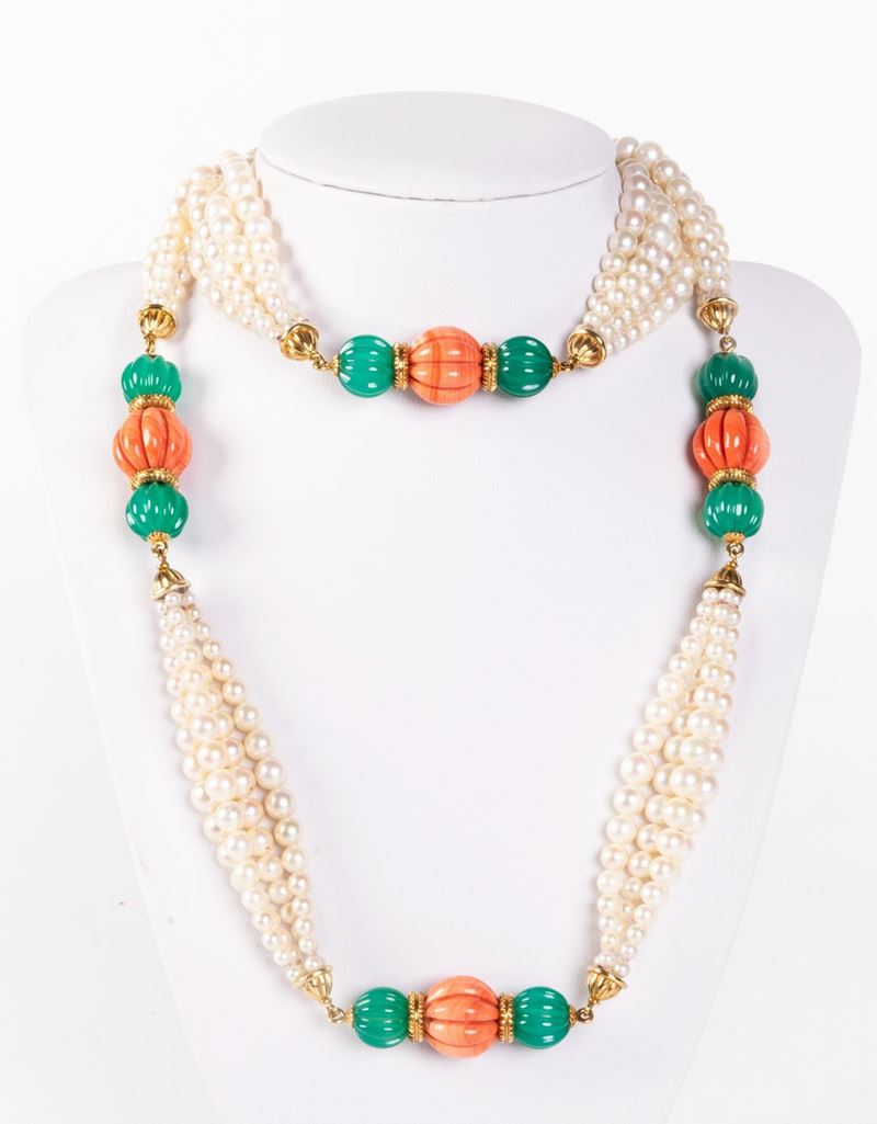 Collana di Perle, Agata e Calcedonio