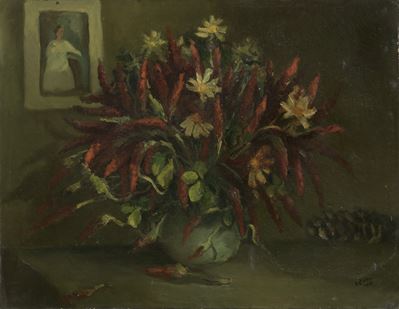 Vaso con Fiori e Peperoncini