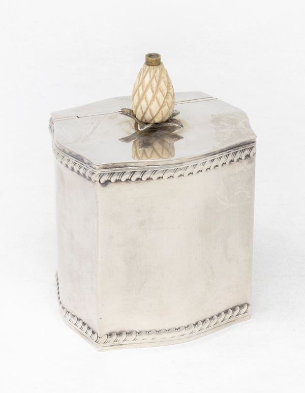 Scatola da tè in argento sterling Cartier