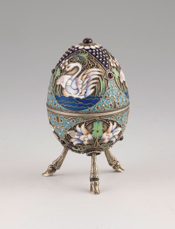 Uovo in argento e smalto  - Auction L'Arte della Tavola - Casa d'aste Farsettiarte