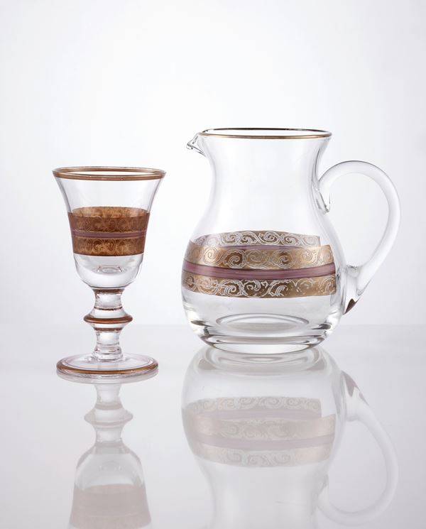 Servizio di bicchieri in vetro dipinto  - Auction L'Arte della Tavola - Casa d'aste Farsettiarte