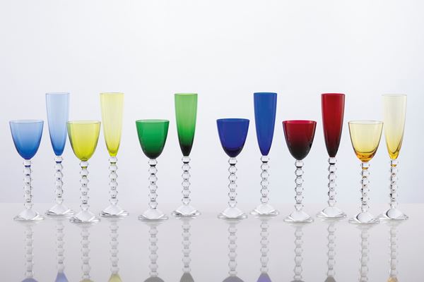 Dodici bicchieri in cristallo colorato Baccarat "Véga"