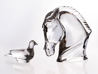Due Sculture in Cristallo Incolore Baccarat