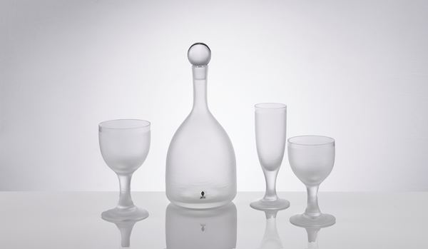 Servizio di bicchieri in cristallo Venini "High Society"