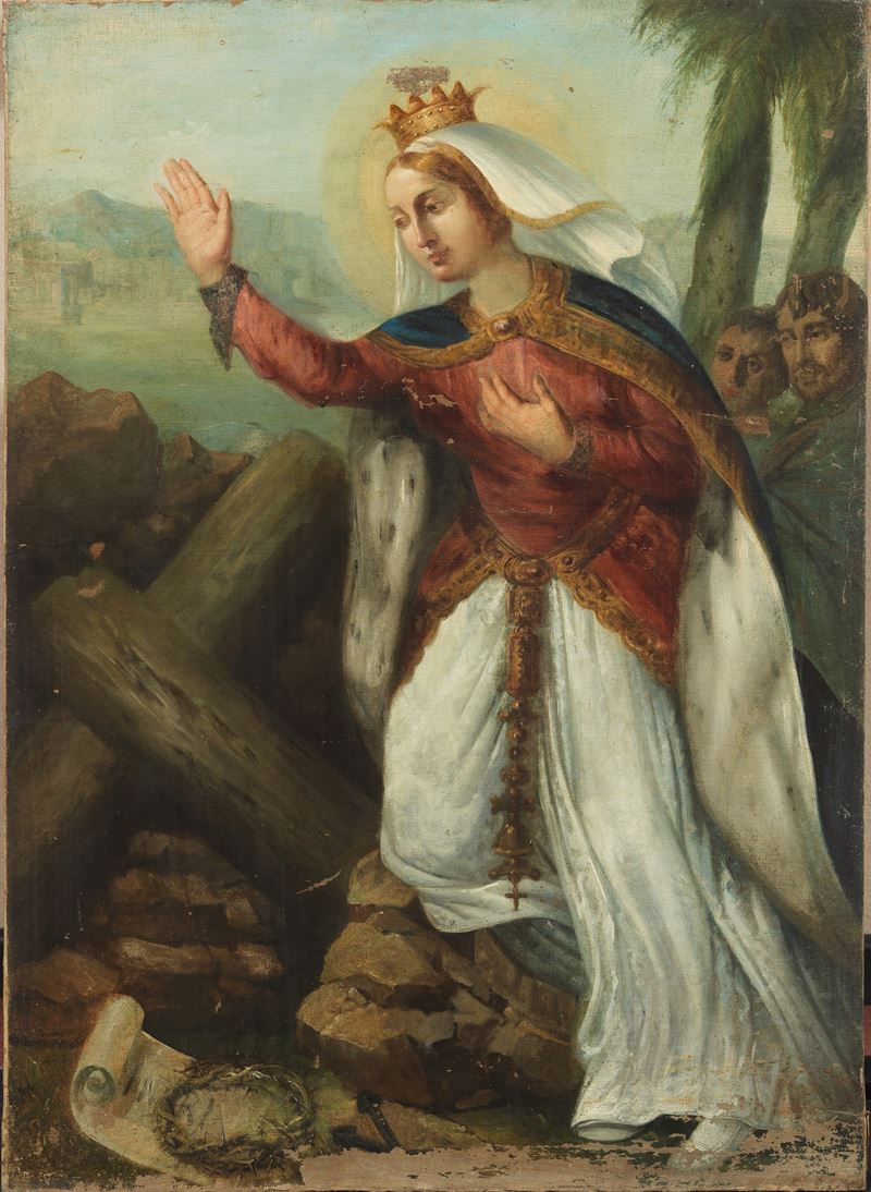 Scuola Italiana Fine XVII Secolo - Sant'elena Adorante i Simboli della Passione