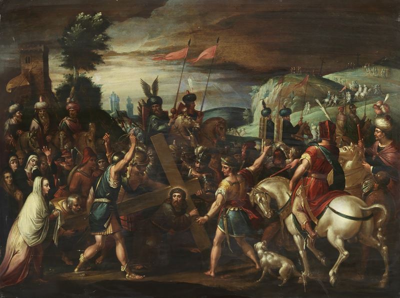 Scuola Fiamminga del XVII Secolo - Salita al Calvario