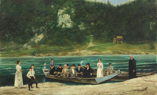 Pittore nordico del XX secolo : Sul fiume  - Olio su tela - Auction PARADE II - XIX and XX Century Paintings and Drawings - Casa d'aste Farsettiarte