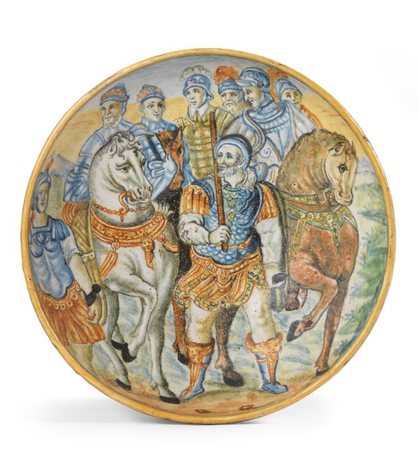 Coppa istoriata in maiolica policroma  - Auction Important Furnishings, Majolica, Sculptures and Ancient Paintings - Casa d'aste Farsettiarte