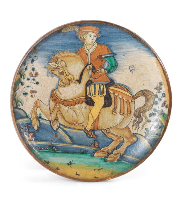Piatto istoriato in maiolica policroma  - Auction Important Furnishings, Majolica, Sculptures and Ancient Paintings - Casa d'aste Farsettiarte