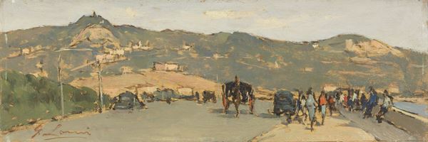 Giovanni Lomi : Paesaggio  - Olio su tavoletta - Auction XIX and XX Century Paintings and Sculptures - Casa d'aste Farsettiarte