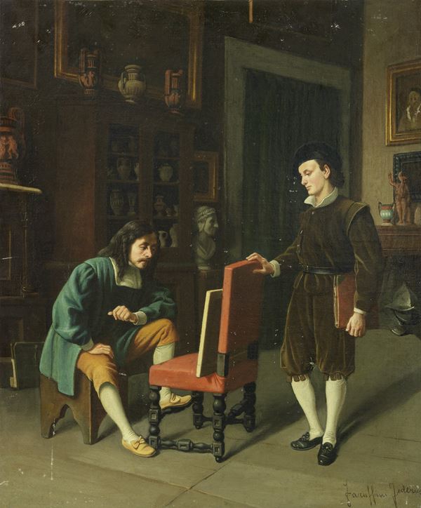 Ignoto del XIX secolo : Nello studio  - Olio su tela - Auction PARADE II - XIX and XX Century Paintings and Drawings - Casa d'aste Farsettiarte