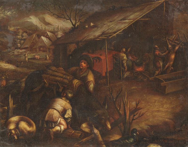 Scuola dei Bassano del XVII Secolo - Allegoria Dell'inverno