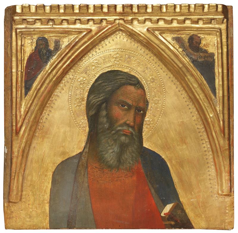 Andrea Vanni (attr. A) - Santo Apostolo, tempera su tavola a fondo oro