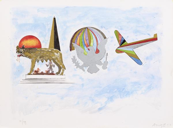 Franco Angeli : Senza titolo  - Serigrafia a colori, es. 81/99 - Auction Paintings, Drawings, Sculpures and Multiples - Casa d'aste Farsettiarte
