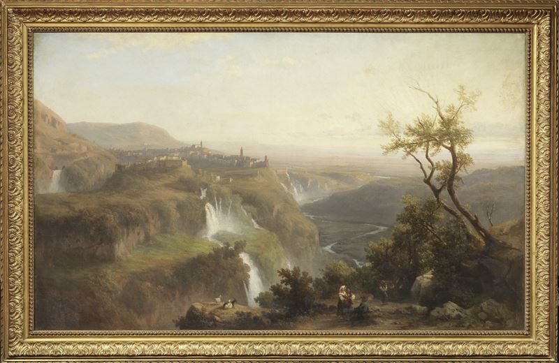 Ignoto del XIX Secolo - Veduta delle Cascate di Tivoli