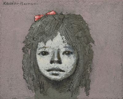 Bambina con Fiocchetto Rosso