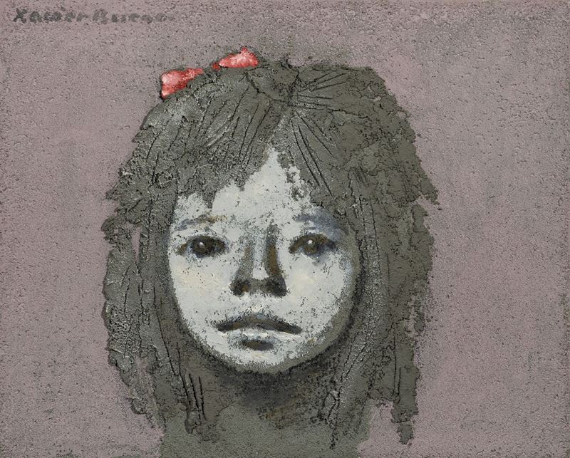 Xavier Bueno - Bambina con Fiocchetto Rosso
