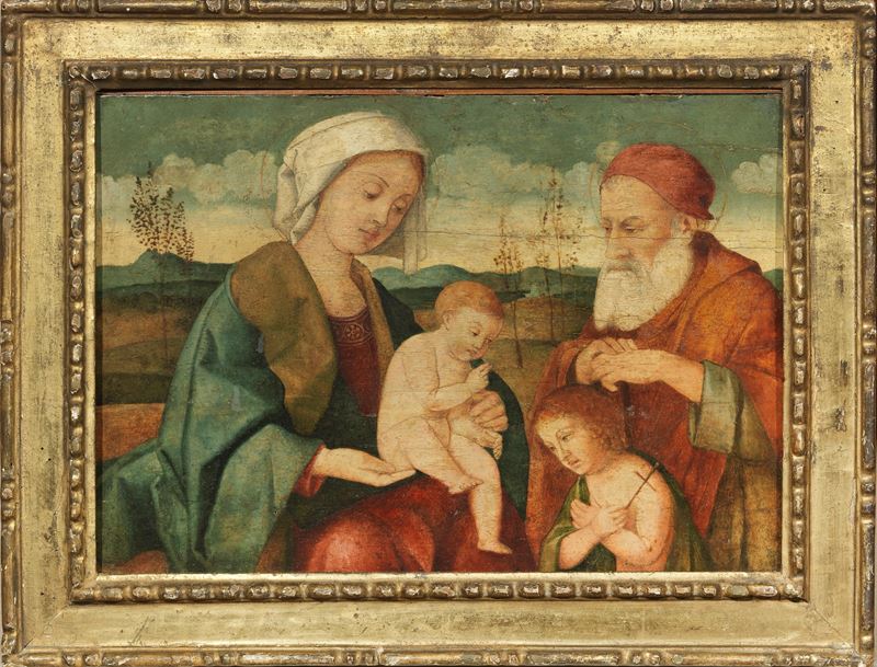 Marco Bello (attr. A) - Madonna con il Bambino, San Giovannino e San Zaccaria
