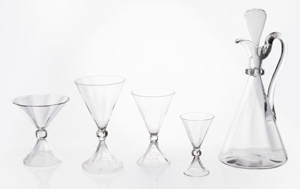 Servizio di bicchieri in vetro soffiato trasparente  - Auction The Art of the Table - Casa d'aste Farsettiarte