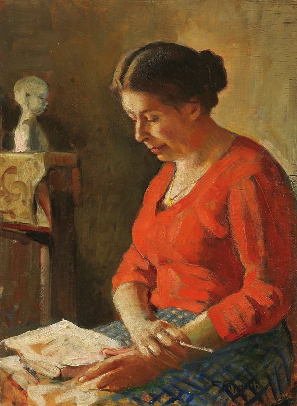 Cafiero Filippelli : Figura  (1964)  - Olio su compensato - Auction XIX and XX Century Paintings and Sculptures - Casa d'aste Farsettiarte