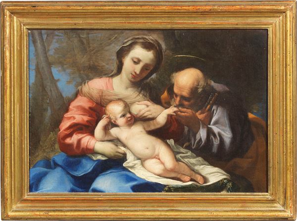 Carlo Maratta (attr. a) - Madonna col Bambino e San Pietro
