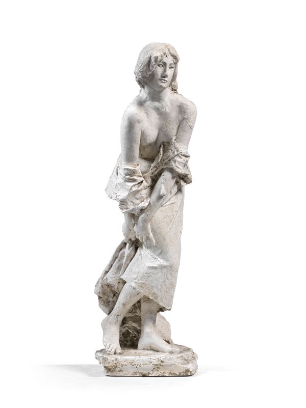 Ignoto scultore fine XIX - inizio XX secolo - Fanciulla al bagno