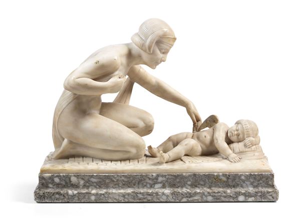 Ignoto scultore inizio XX secolo - Venere ruba una freccia ad Amore