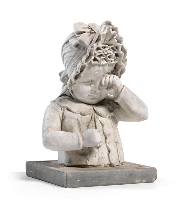 Ignoto scultore fine XIX - inizio XX secolo - Bambina che piange