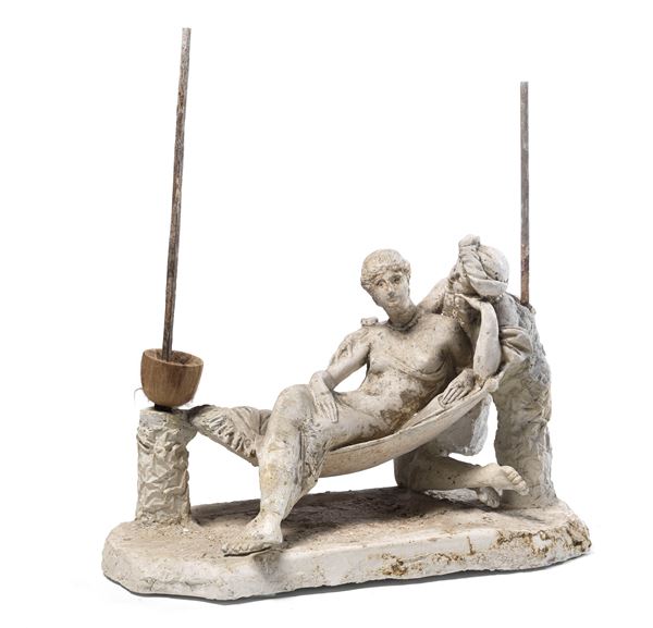 Ignoto scultore fine XIX secolo - Scena pompeiana