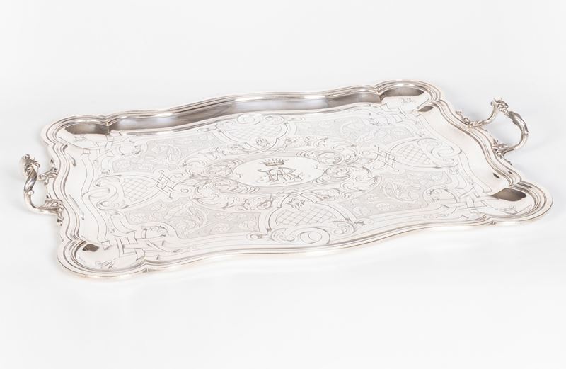Christofle, Vassoio rettangolare decorato
