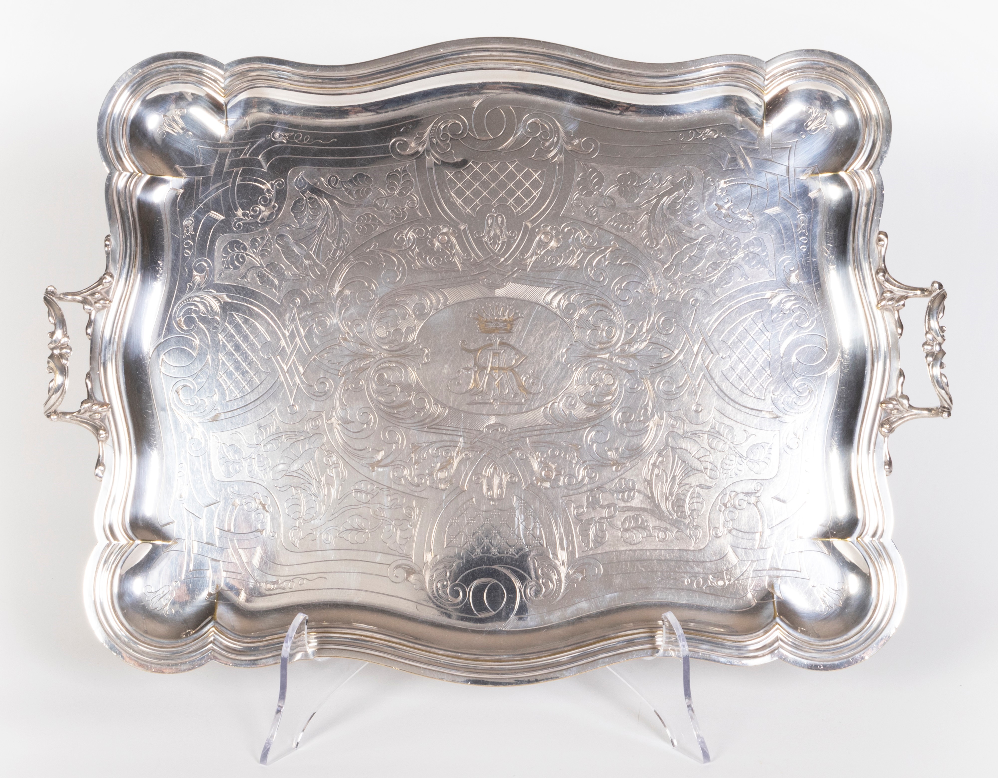 Christofle, Vassoio rettangolare decorato