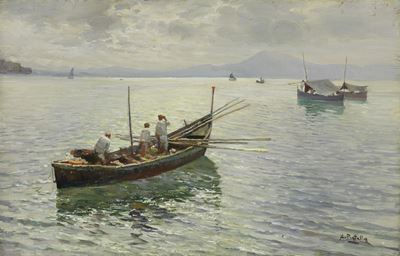 Barca con Pescatori a Mergellina