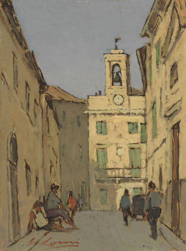 Giovanni Lomi : Falconara Alta  (1937)  - Olio su compensato - Auction XIX and XX Century Paintings and Sculptures - Casa d'aste Farsettiarte