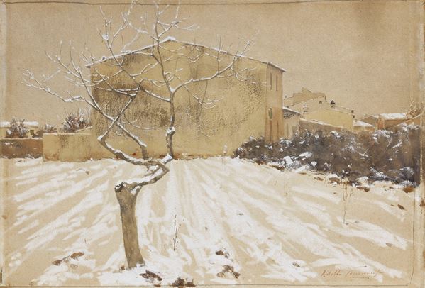 Adolfo Tommasi - Paesaggio nevoso