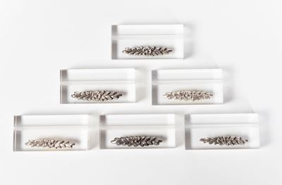 Ventiquattro Segnaposto in Plexiglass con Fregio in Argento