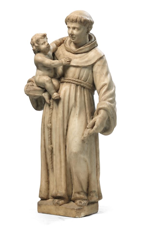 Ignoto scultore scuola veneta del XVIII secolo - Sant'Antonio da Padova col Bambino