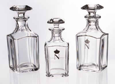 Tre Bottiglie da Whisky in Cristallo Incolore Baccarat