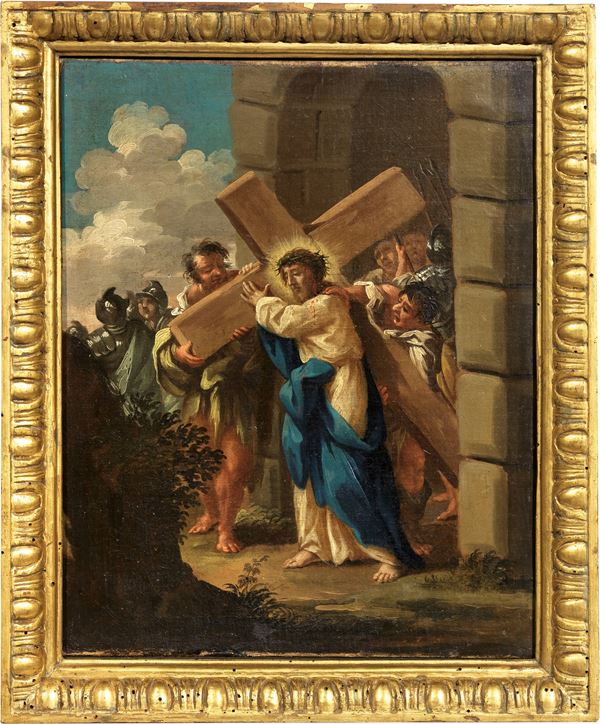 Scuola emiliana del XVII secolo - Gesù è caricato della croce