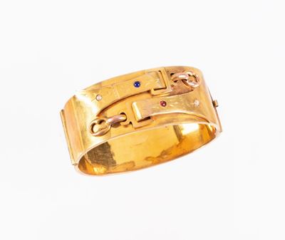 Antico Bracciale a Fascia Rigida in Oro Giallo a Basso Titolo