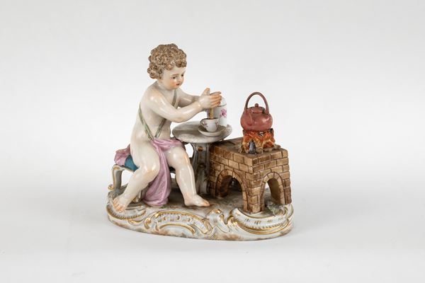 Statuetta in porcellana policroma  - Asta L'Arte della Tavola - Casa d'aste Farsettiarte