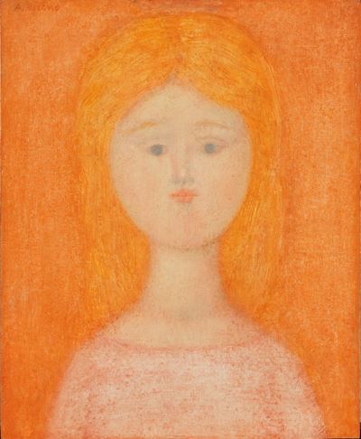 Ragazza su Fondo Arancio