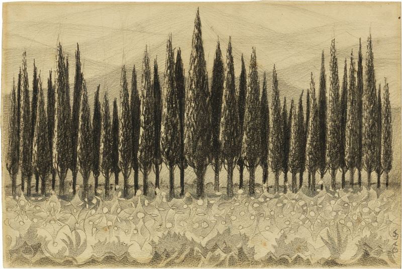 Giacomo Balla - Cipressi a Cotorniano