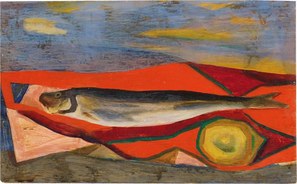 Mario Romoli : Natura morta  (1949)  - Olio su tavola - Asta Dipinti e Sculture del XIX e XX secolo - Casa d'aste Farsettiarte