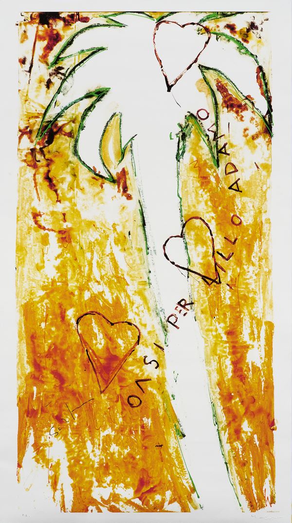 Mario Schifano : Oasi per Lillo Adamo  - Serigrafia a colori, es. PA - Auction Paintings, Drawings, Sculpures and Multiples - Casa d'aste Farsettiarte