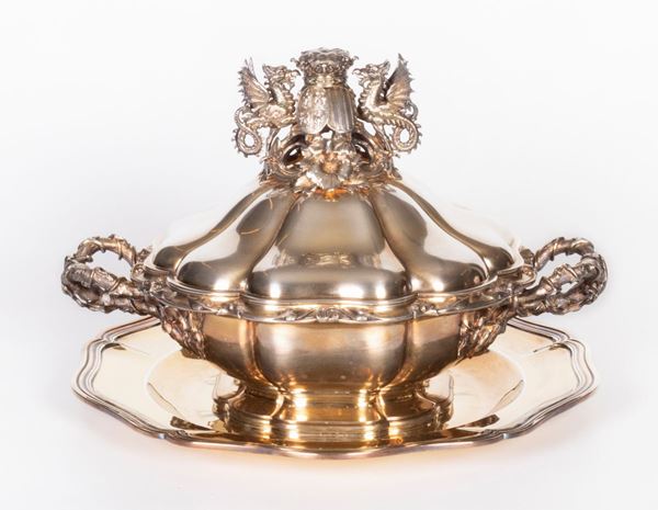 Legumiera e piatto in argento vermeille  - Auction The Art of the Table - Casa d'aste Farsettiarte